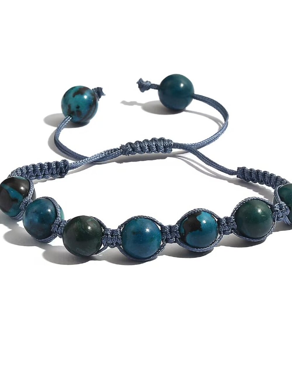 NEW Blue Jasper75 ctw Shamballa Adjustable Bracelet